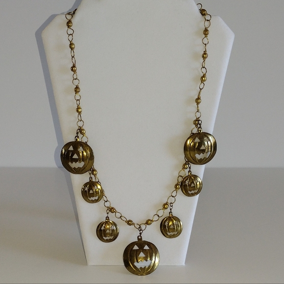 Jewelry - Brass Jack-o-Lantern Necklace